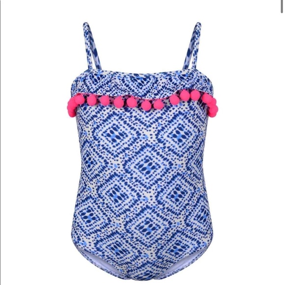 SUNUVA Patterned Pom Swimsuit - Sz 3-4 - Picture 2 of 2
